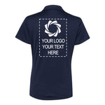 a women's polo shirt with an image of a camera