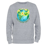 a sweatshirt with the earth and flowers on it