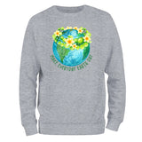 a sweatshirt with the earth and flowers on it
