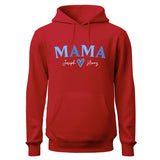 a red hoodie with the words mama on it