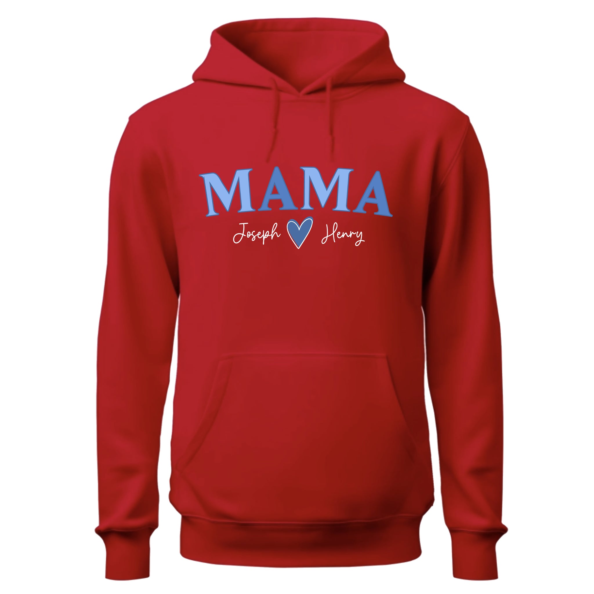a red hoodie with the words mama on it