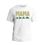 a white t - shirt with the word mama printed on it