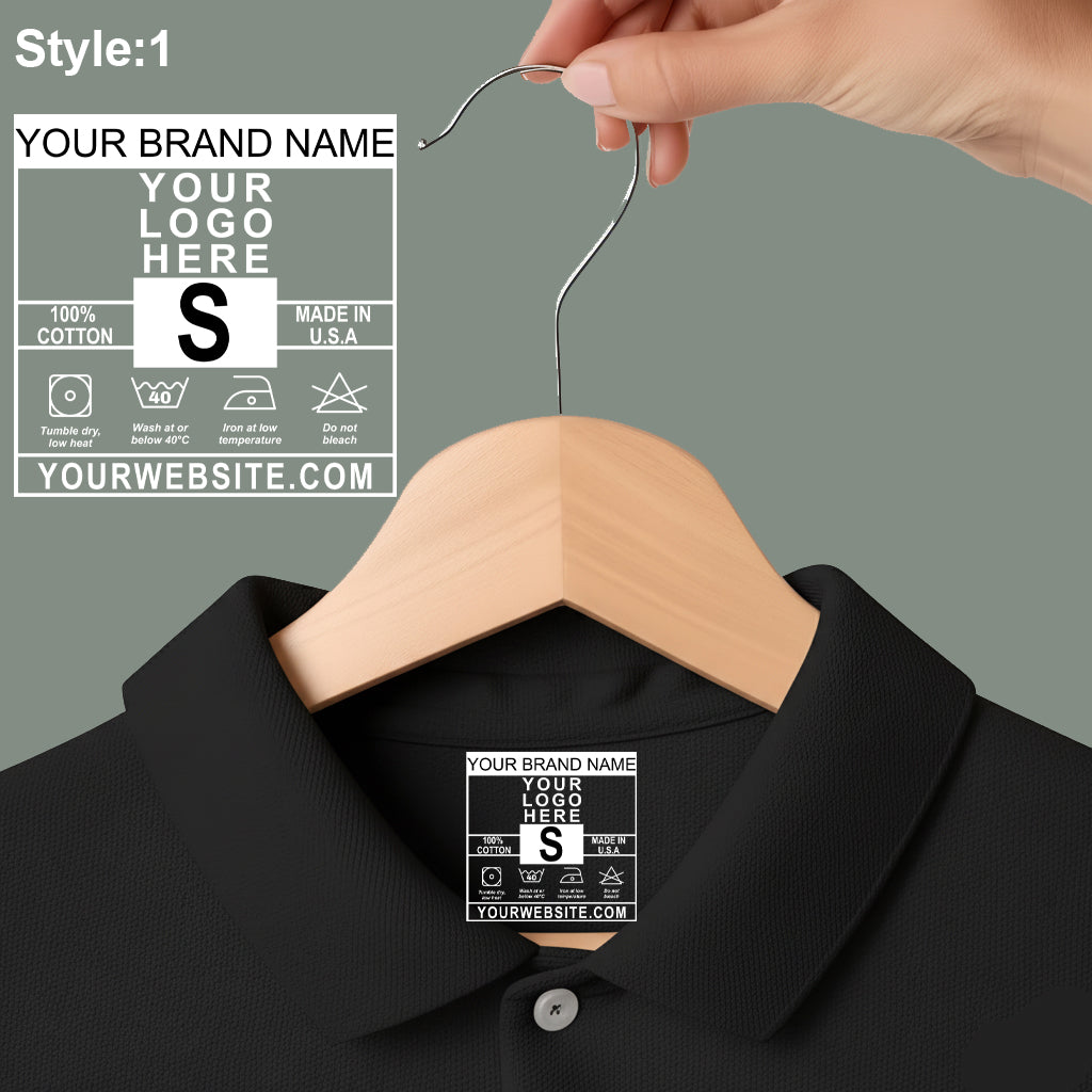 (Copy) Custom DTF Shirt Label – Personalized Brand Neck Tag with Your Logo and Brand Name