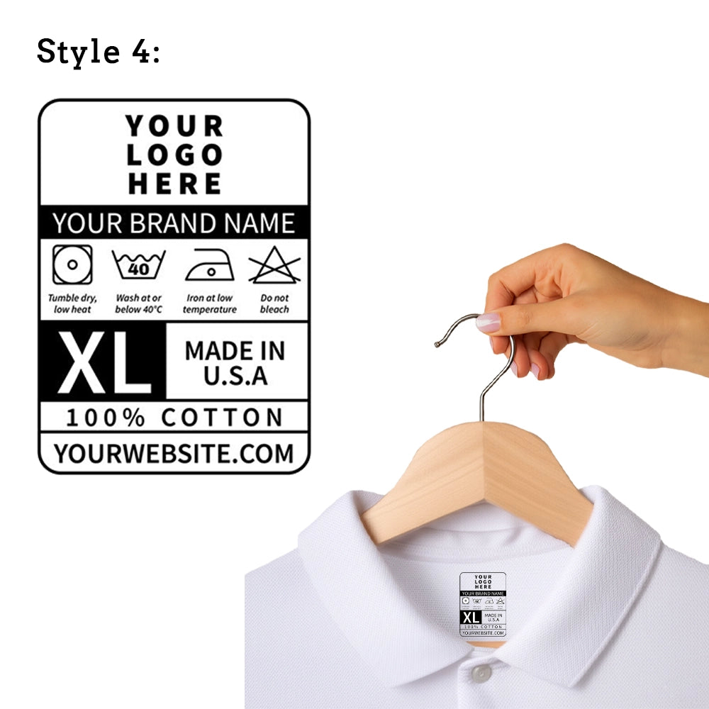 Clothing label with customizable text on a white background Custom DTF Shirt Label