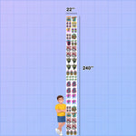 Growth chart with illustrations of plants on a blue grid background. DTF Gang Sheet Builder