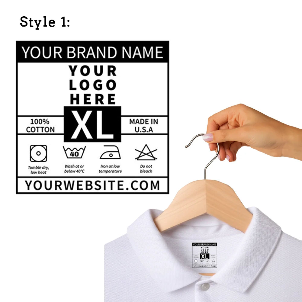 Bundle Custom DTF Shirt Label – Personalized Brand Neck Tag with Your Logo and Brand Name