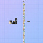 Measurement chart showing a mug, helmet, and skateboard with corresponding measurements on a grid background. UV DTF Gang Sheet Builder