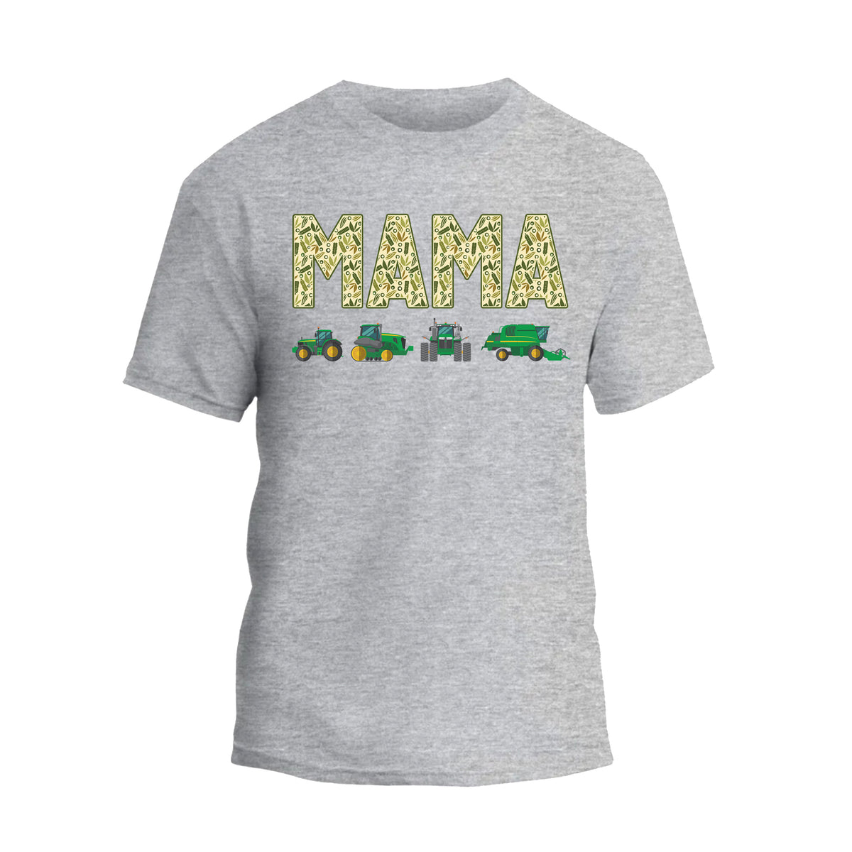 a gray t - shirt with the word mama on it