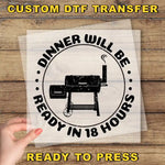 a person holding a piece of paper with the words dinner will be ready in 18