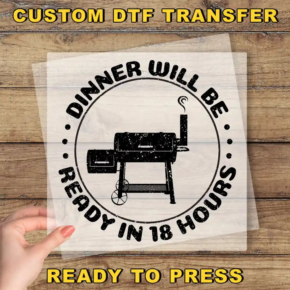 a person holding a piece of paper with the words dinner will be ready in 18