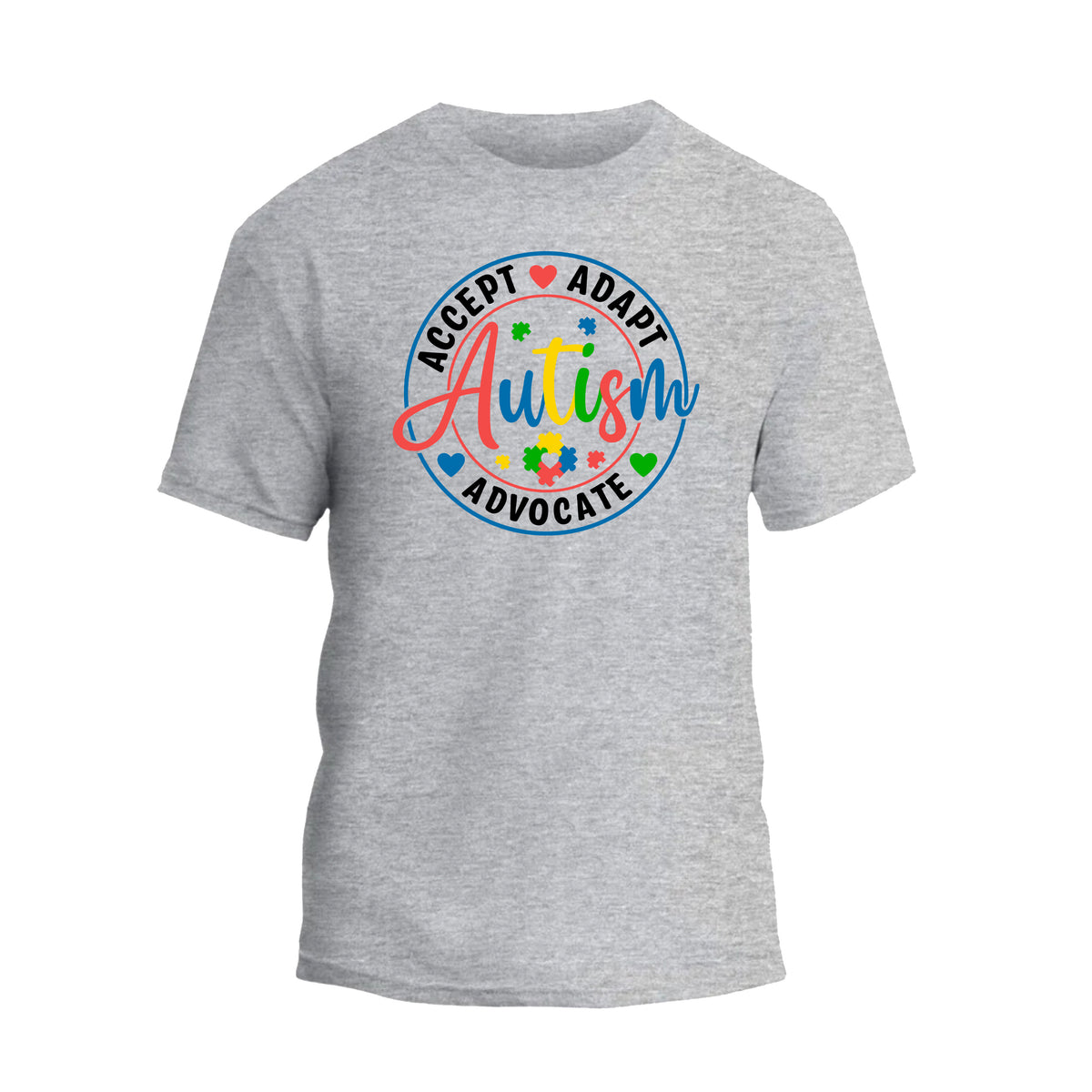 a grey t - shirt with the words adopt adopt autism and an image of a