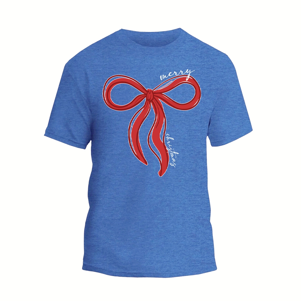 Coquette Bow Merry Christmas Shirt, Christmas Women T-shirt