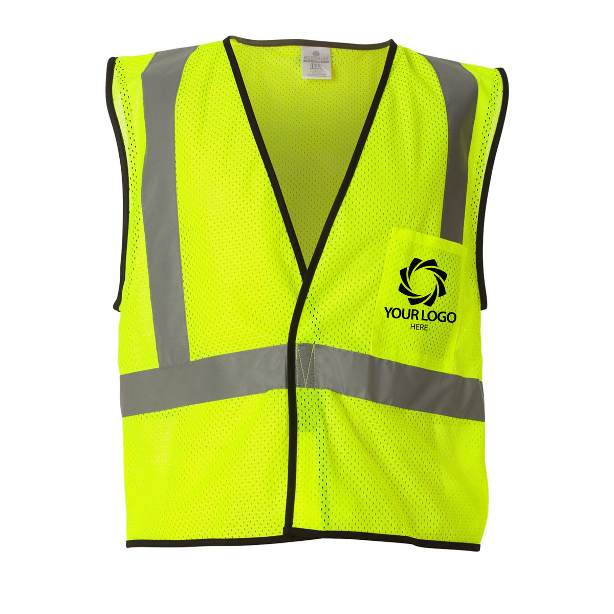 a yellow vest with a logo on it