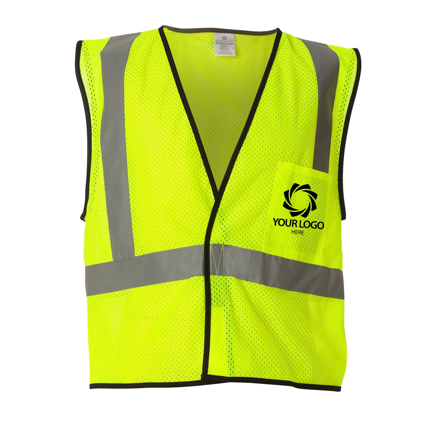 a yellow vest with a logo on it