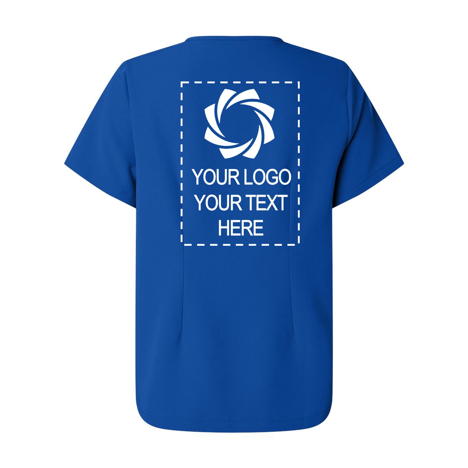a blue t - shirt with a logo on it
