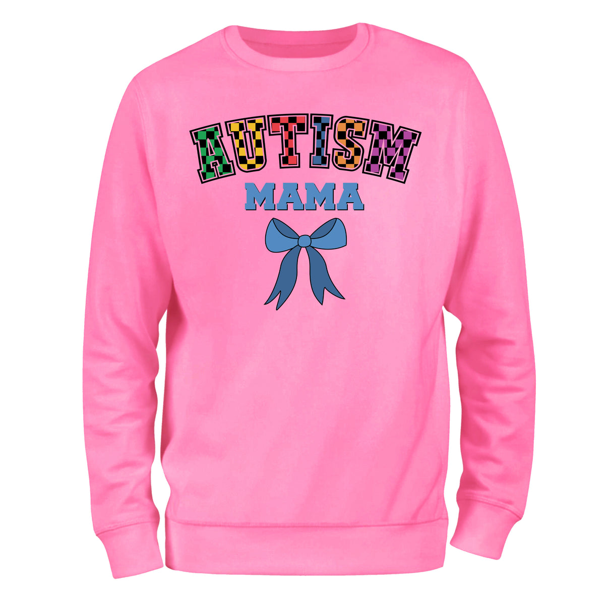 a pink sweatshirt with the word autism on it