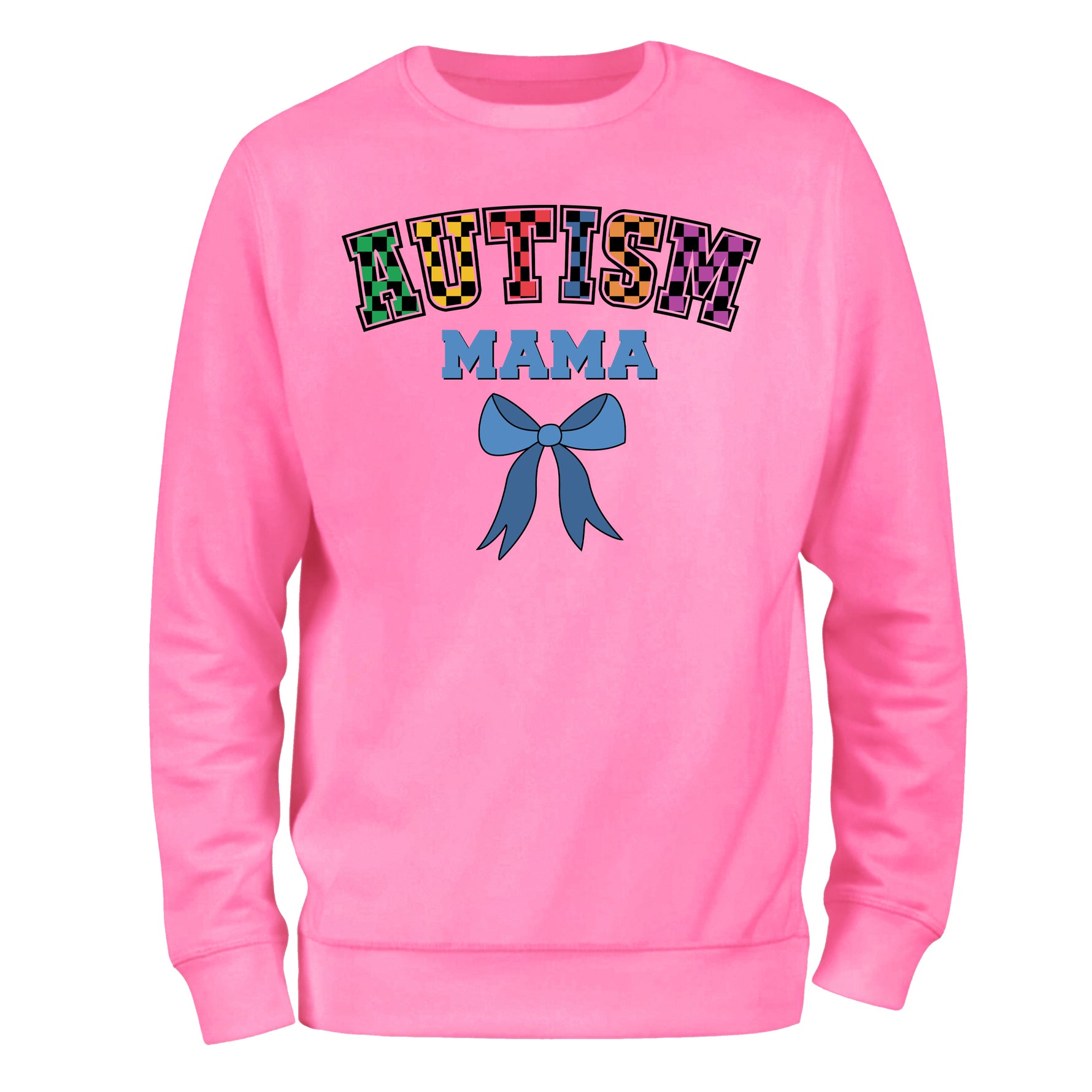 a pink sweatshirt with the word autism on it