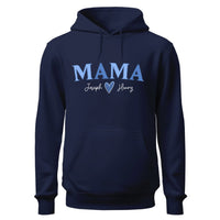 a blue hoodie with the words mama on it