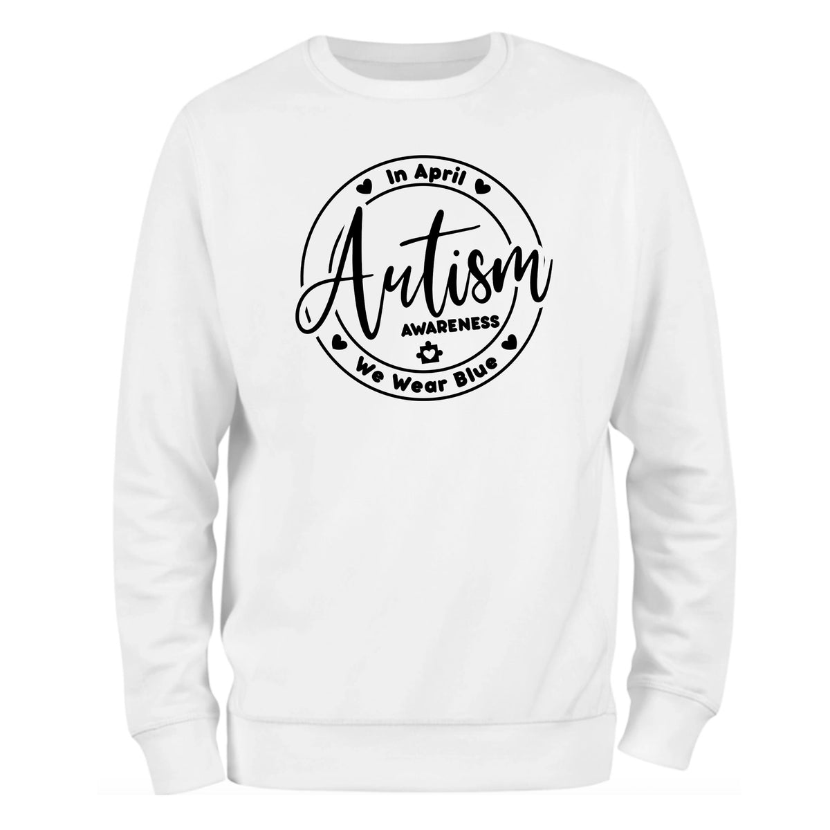 a white sweatshirt with the words autism on it