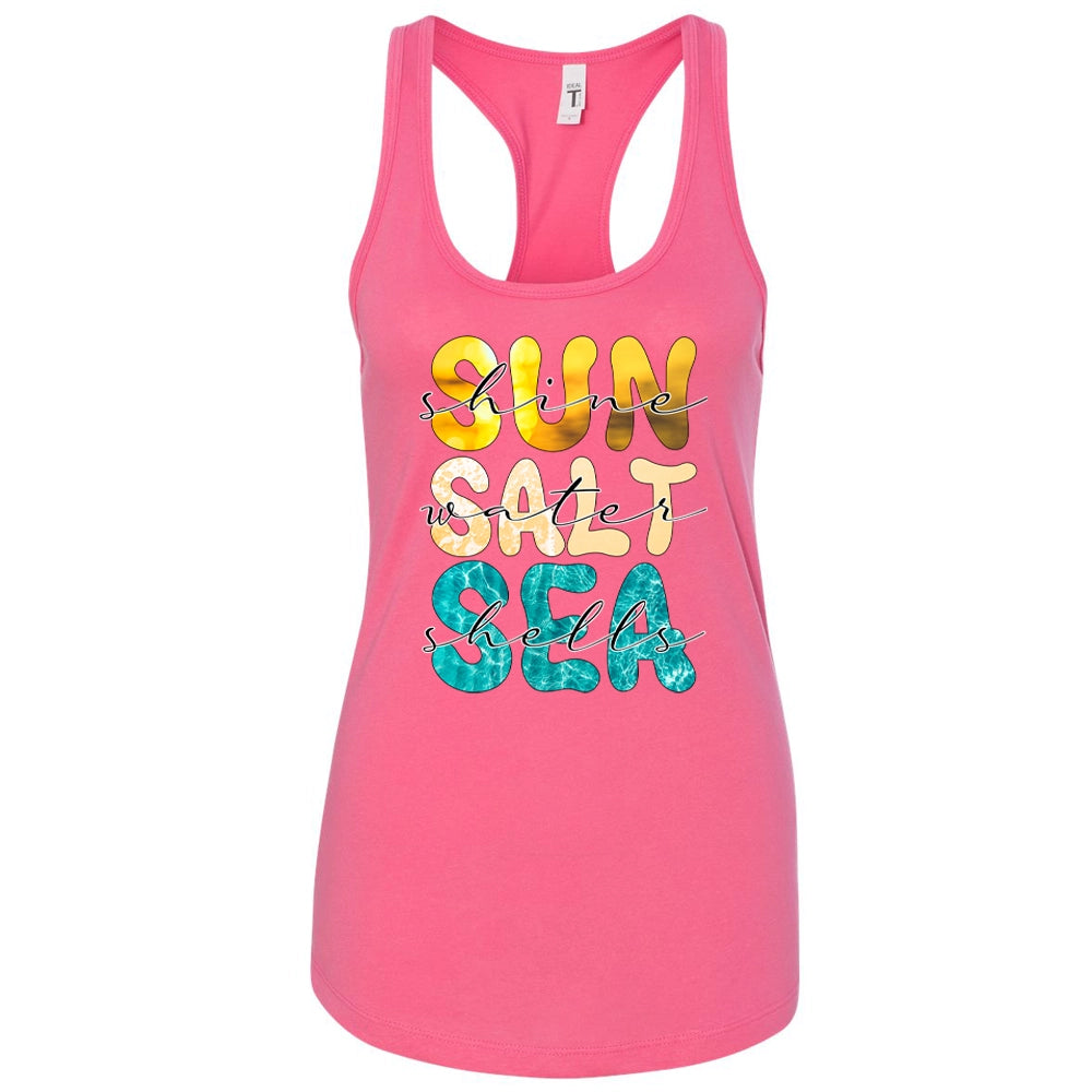Sun Salt Sea Women's Ideal Racerback Tank Top, Summer Vibe Tank Top, Women Tank Top