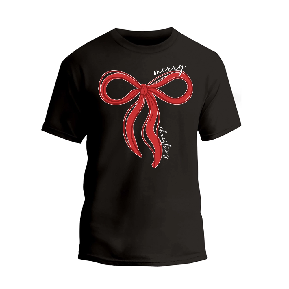 Coquette Bow Merry Christmas Shirt, Christmas Women T-shirt