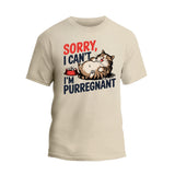 Sorry I Can't I'm Purregnant Shirt, Cat Mom Shirt, Funny Pregnant Mama T-shirt