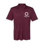 a maroon polo shirt with a white logo