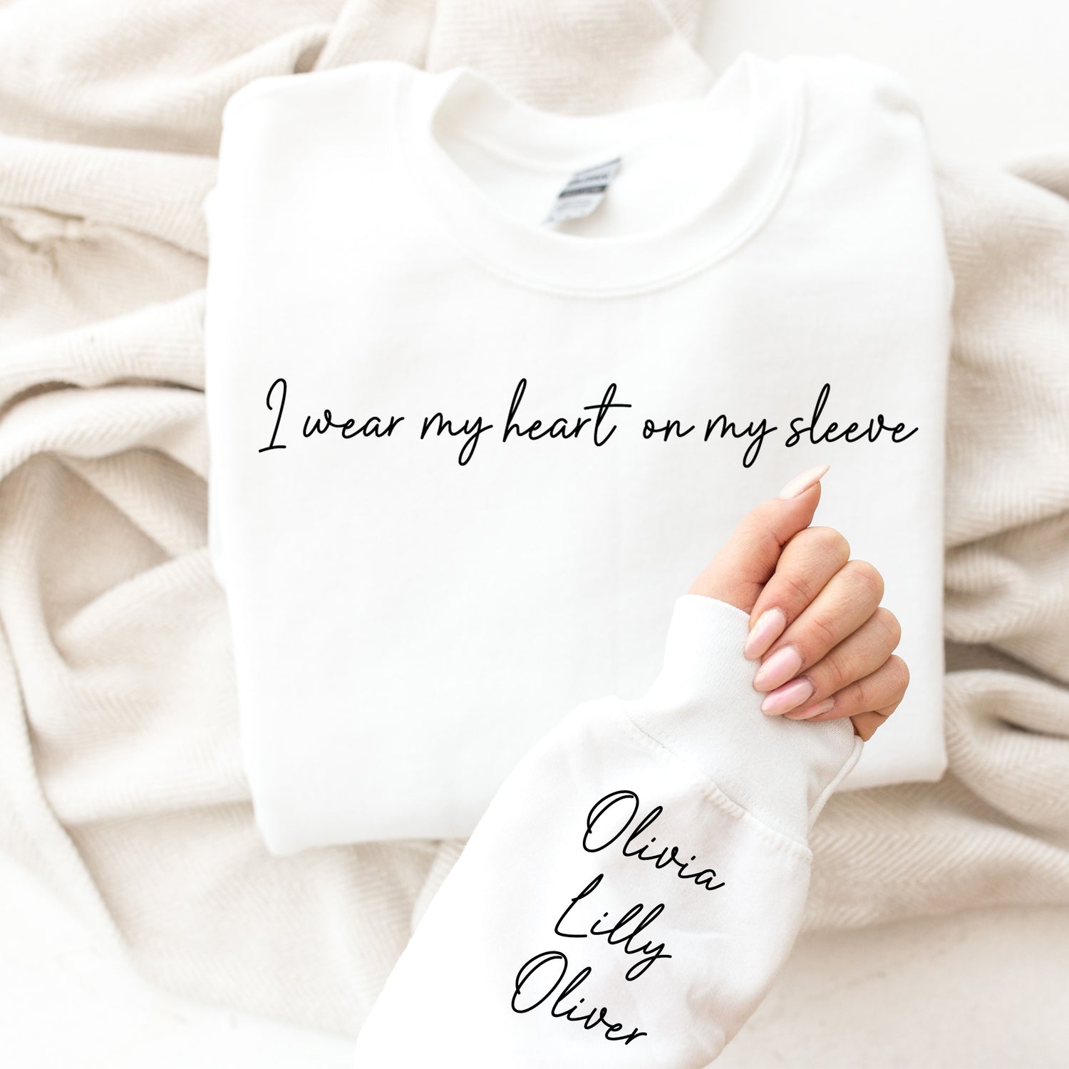 I Wear My Heart On My Sleeve Sweatshirt, Mother's Day Gift Sweatshirt