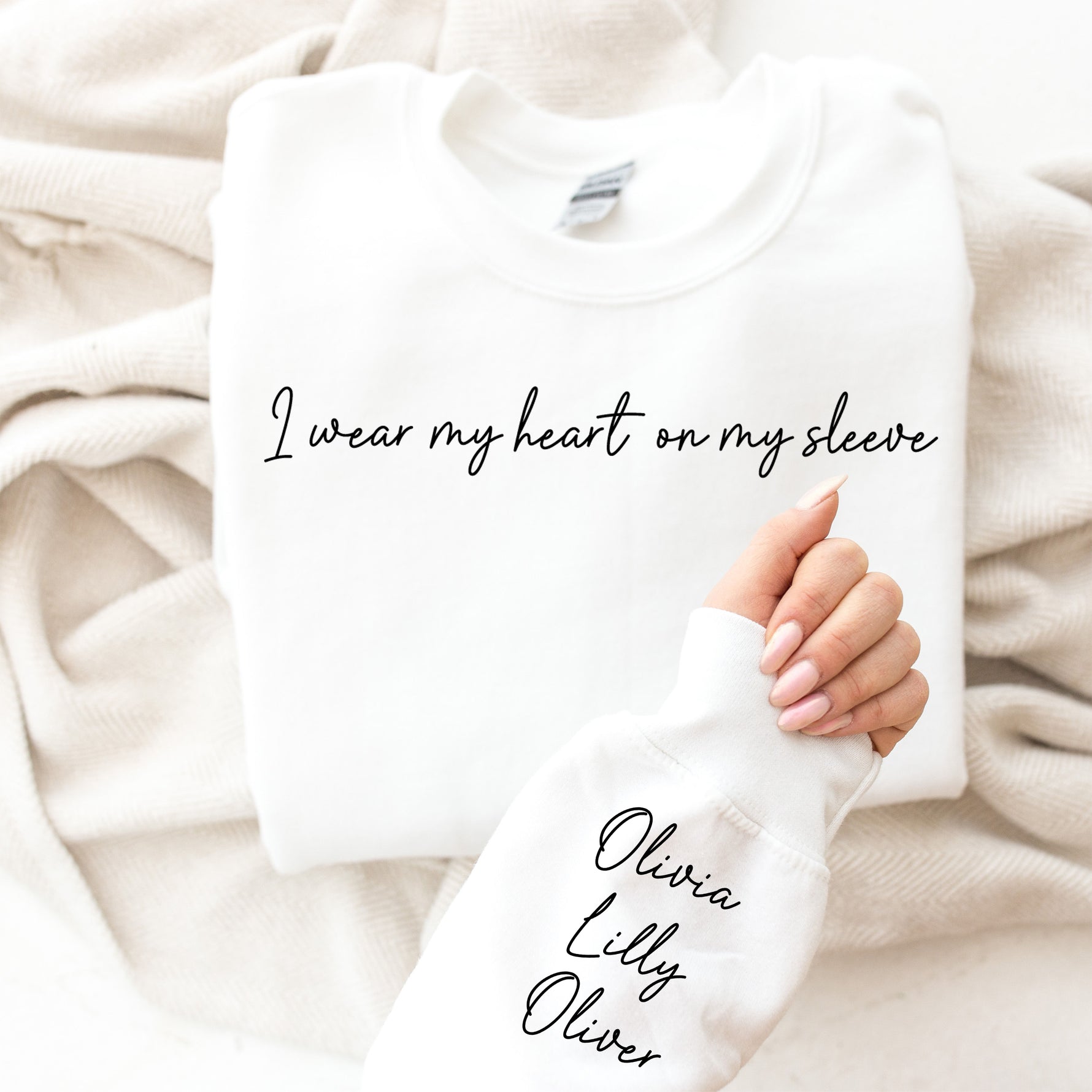 I Wear My Heart On My Sleeve Sweatshirt, Mother's Day Gift Sweatshirt