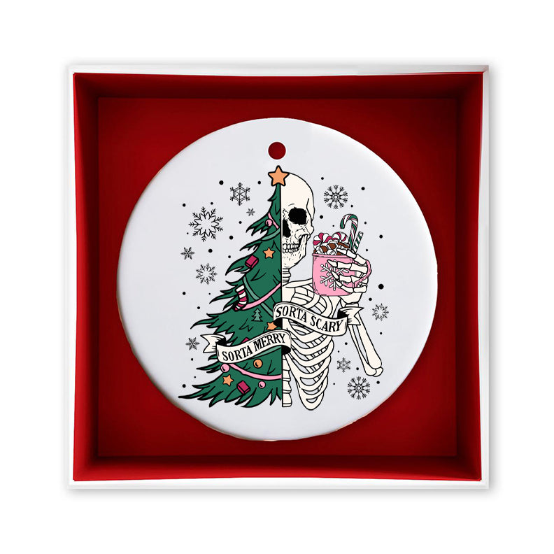 Sorta Merry Sorta Scary Ornament, Funny Skeleton Christmas Ornaments