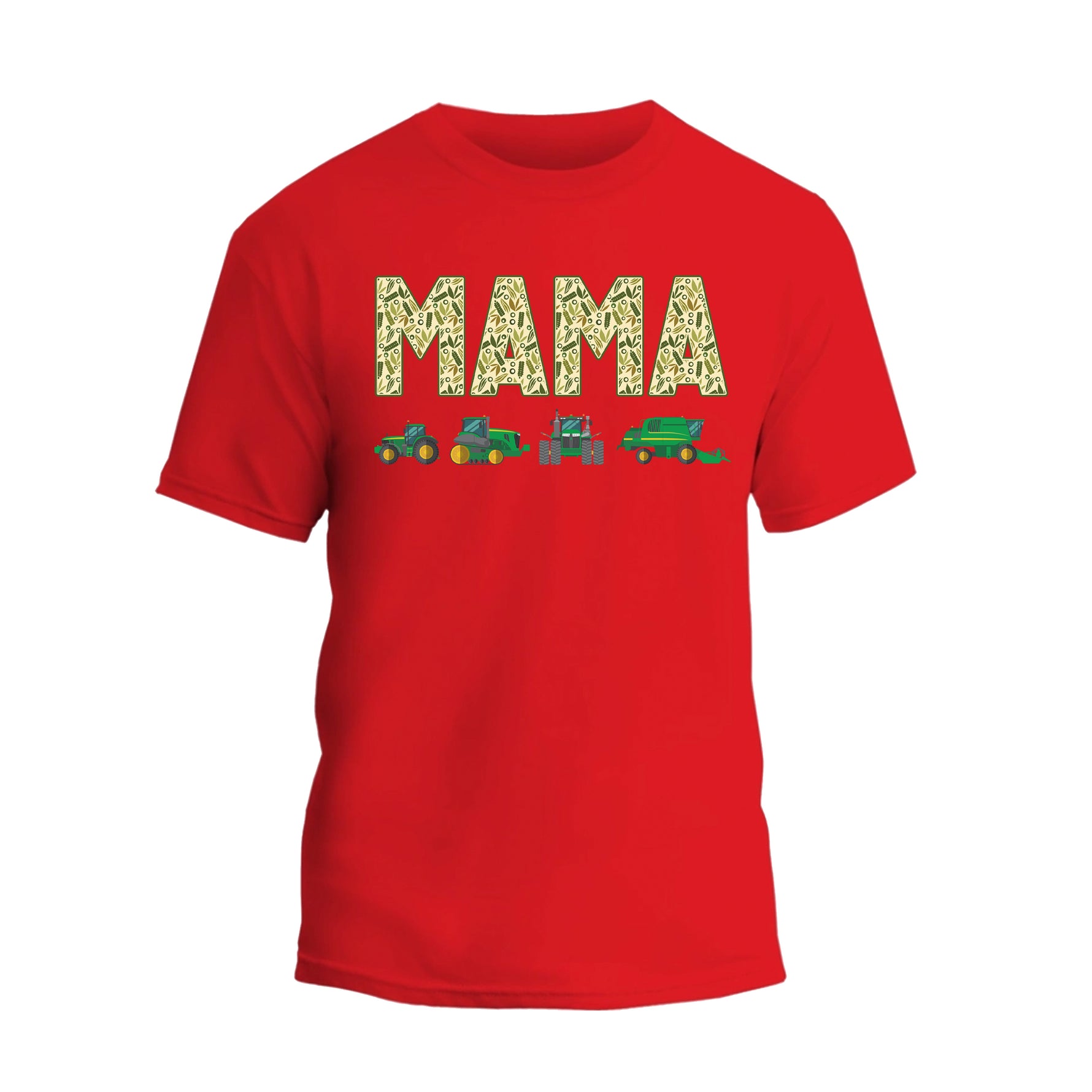 a red shirt with the word mama printed on it