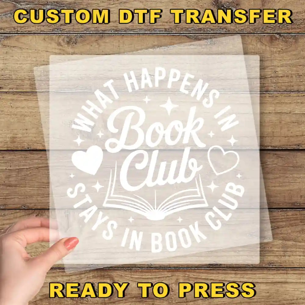 a person holding up a book with the words, what happens in a book club