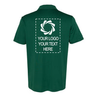 a green polo shirt with a picture of a camera