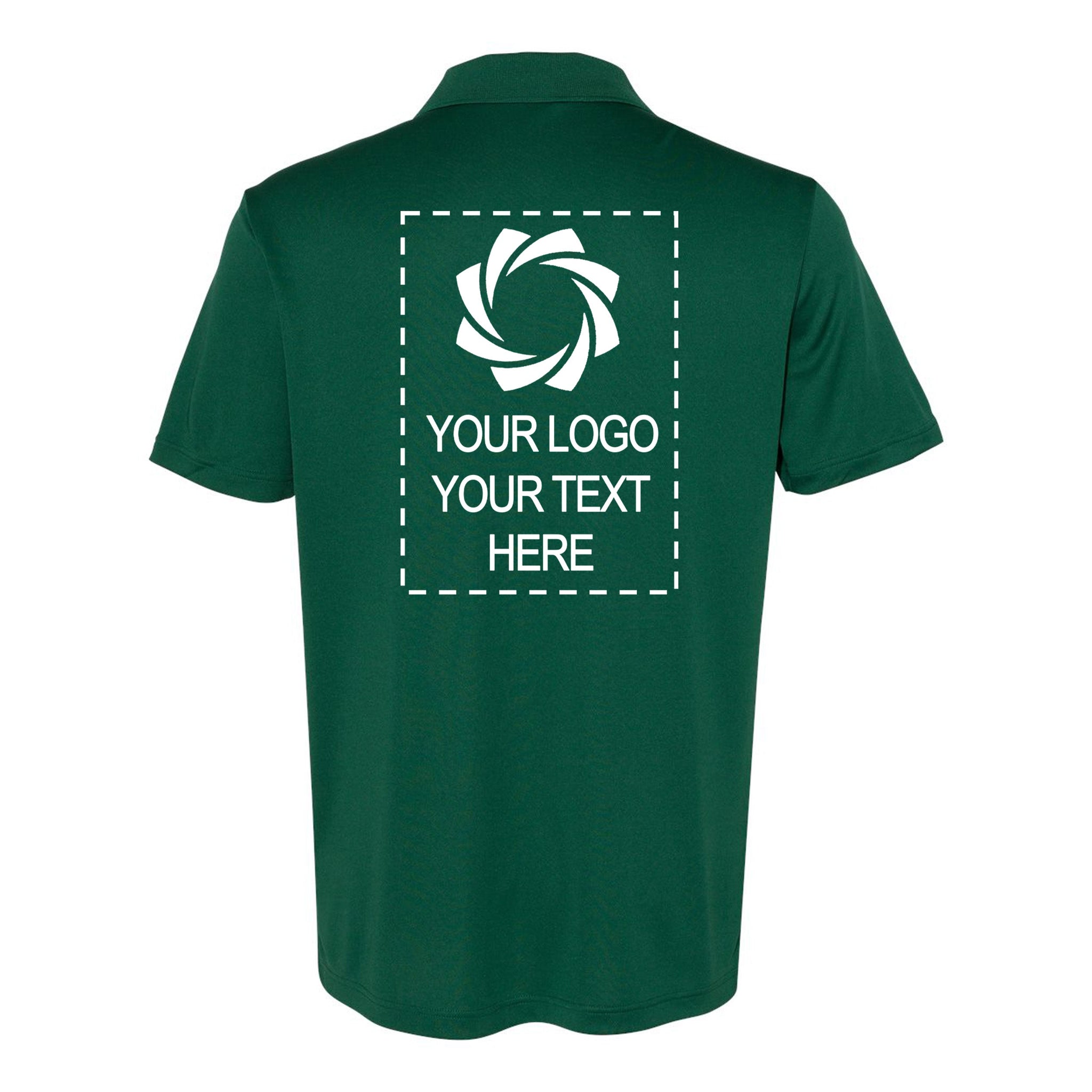 a green polo shirt with a picture of a camera