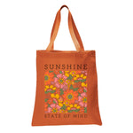 a tote bag with a picture of flowers on it