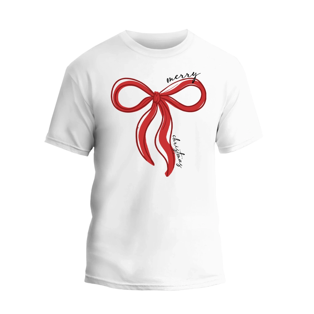 Coquette Bow Merry Christmas Shirt, Christmas Women T-shirt