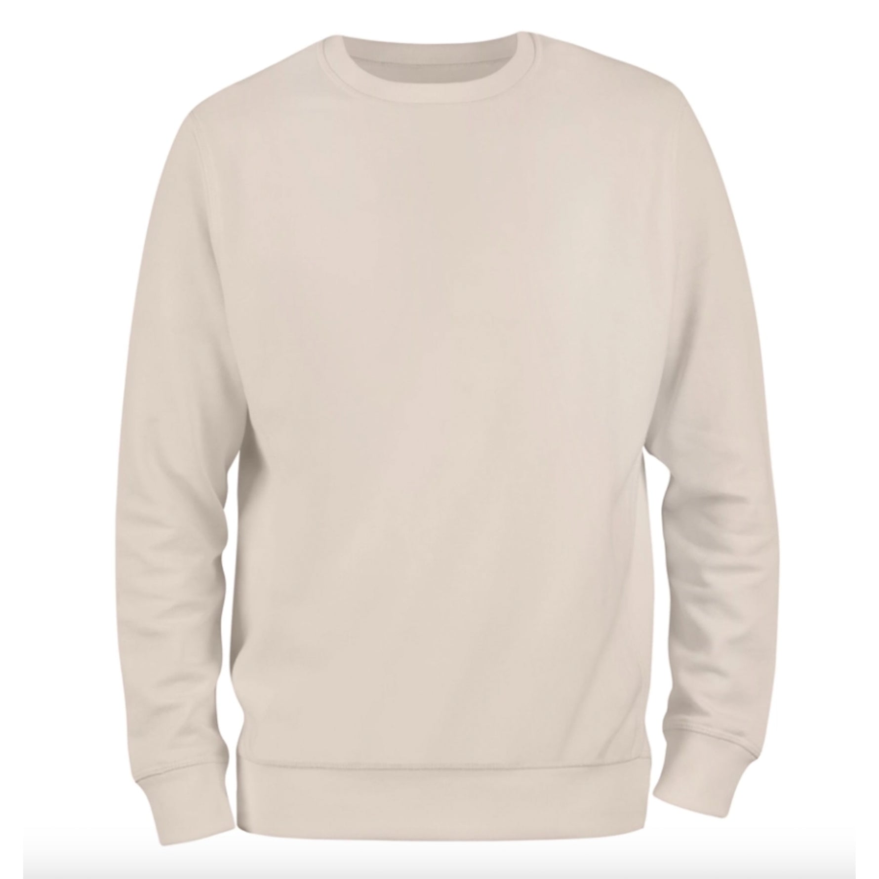 a white sweatshirt with a long sleeve on a white background
