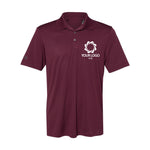 a maroon polo shirt with a white logo