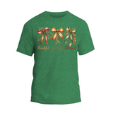 Thankful Grateful Blessed Shirt, Cozy Bow Autumn T-shirt