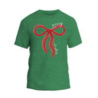 Coquette Bow Merry Christmas Shirt, Christmas Women T-shirt