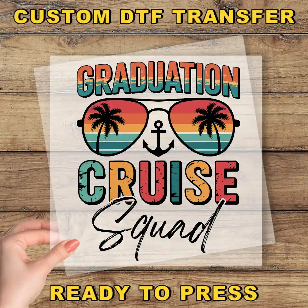 a person holding up a paper with the words graduation cruise squad on it