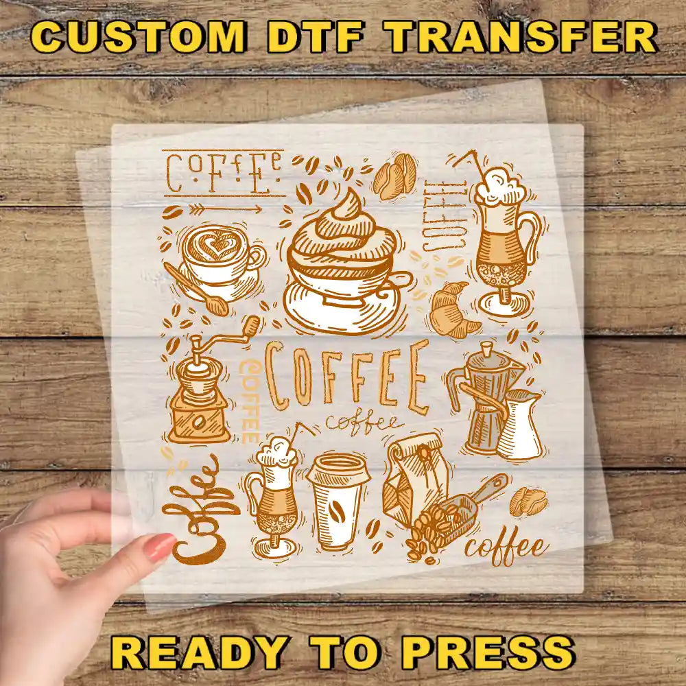 a person holding a piece of paper with coffee related items on it