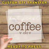 a person holding a piece of paper with the words coffee on it