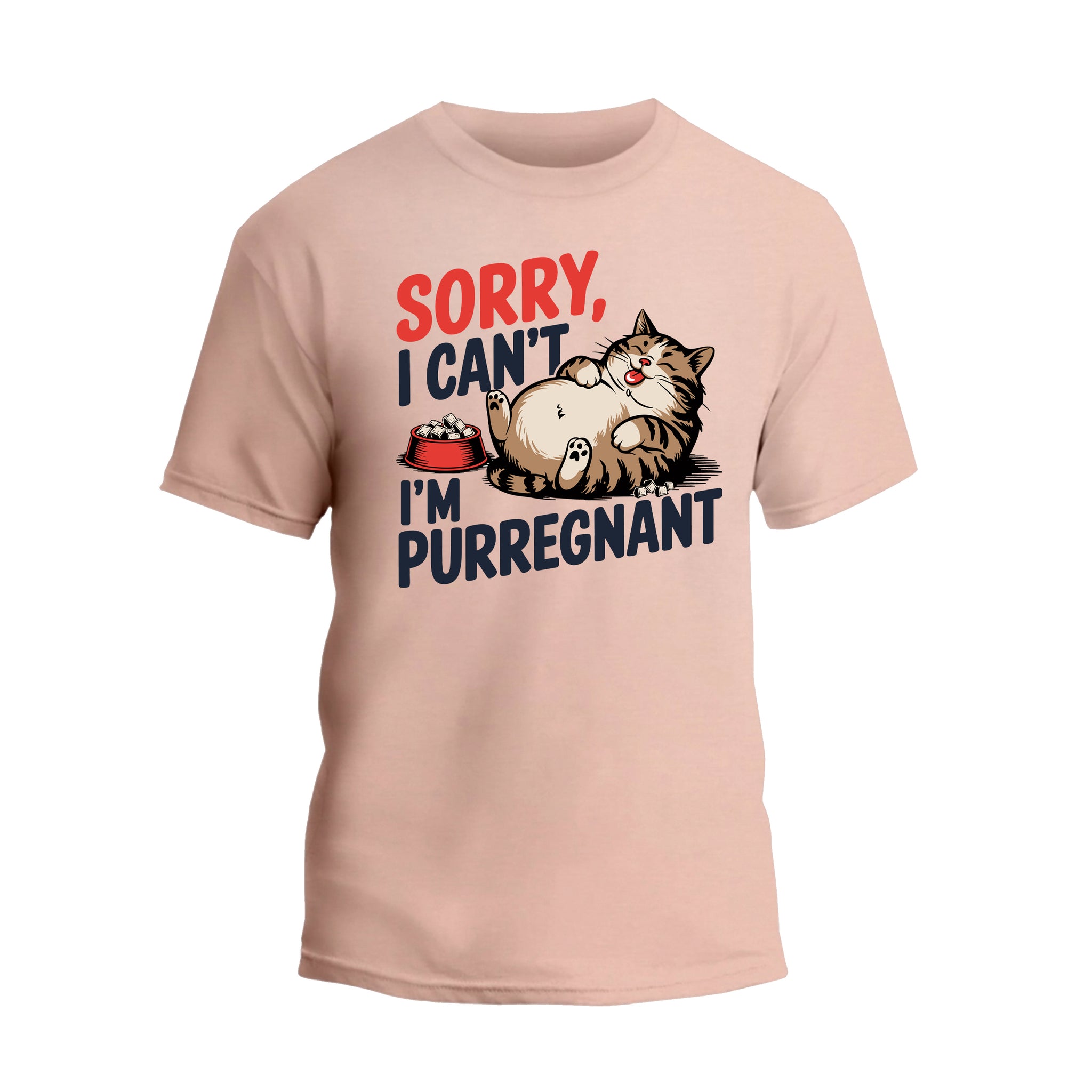 Sorry I Can't I'm Purregnant Shirt, Cat Mom Shirt, Funny Pregnant Mama T-shirt
