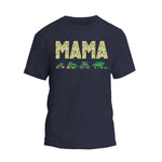 a navy t - shirt with the word mama printed on it