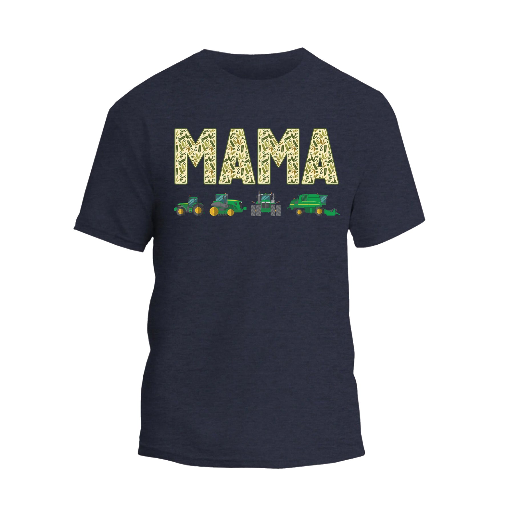 a navy t - shirt with the word mama printed on it