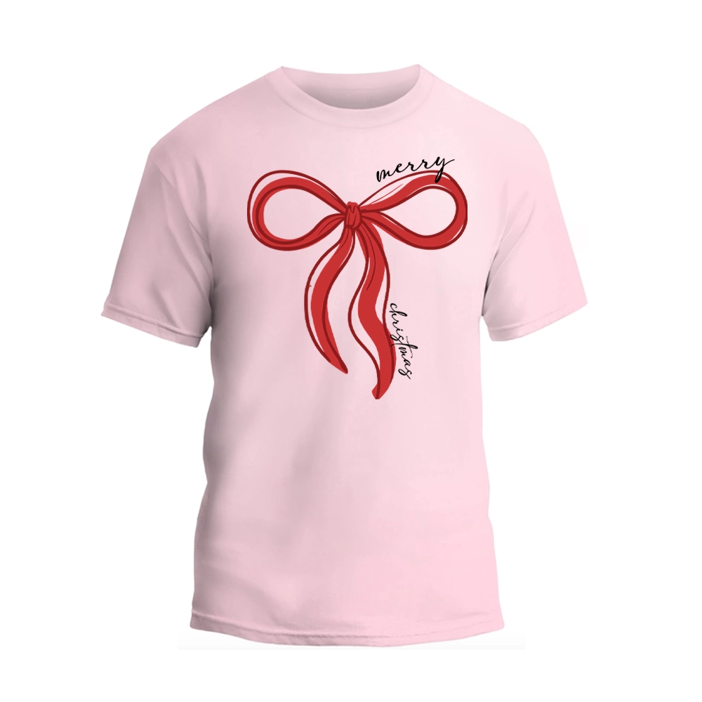 Coquette Bow Merry Christmas Shirt, Christmas Women T-shirt