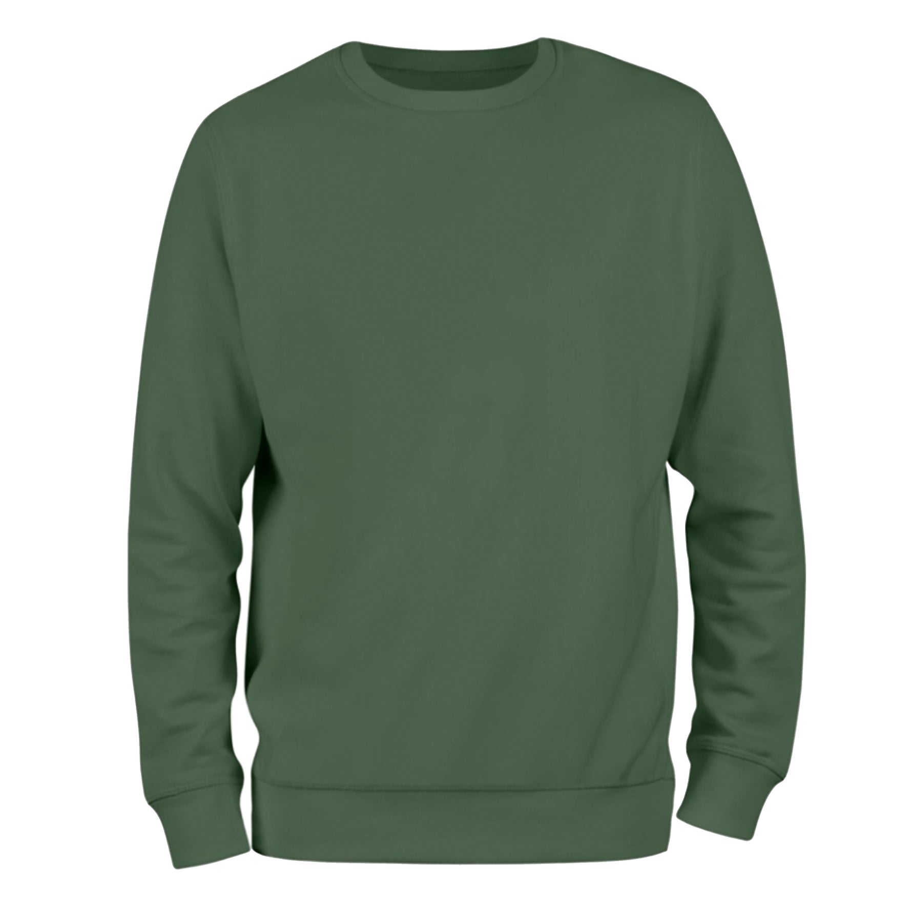 a dark green sweatshirt with a white background
