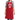 a woman wearing a red apron with utensils on it